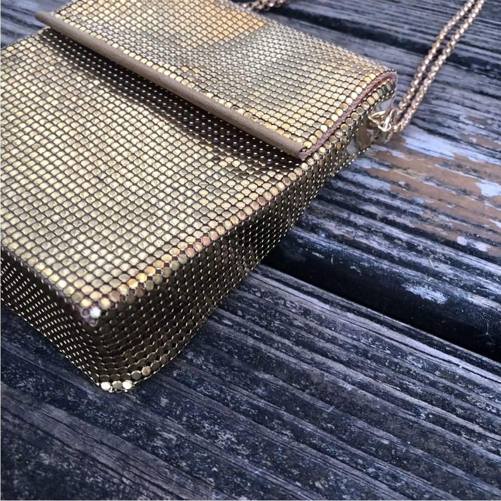 Whiting & Davis Gold Mesh Box Purse Evening Metal Clutch Bag Vintage 50s 60s - Picture 4 of 10